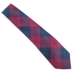 Jonathan Lake Men Wool Tie Check Red Blue Size 58x4 - NWOT